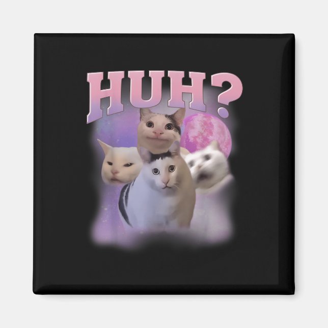 Funny MemeCat Shirt Cat Lovers Humor Magnet (Framsidan)