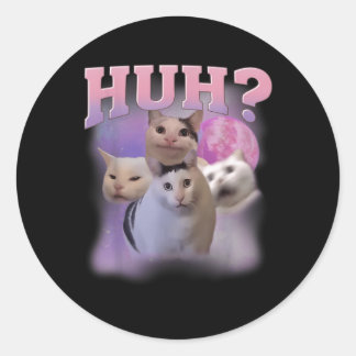 Funny MemeCat Shirt Cat Lovers Humor Runt Klistermärke