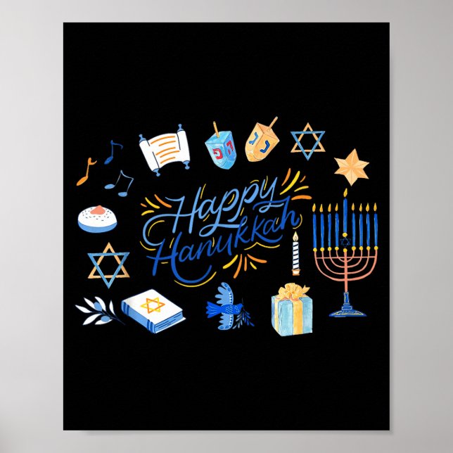 Funny Menorah Hanukkah 2025 Meowzel Chanukah Jewis Poster (Framsidan)