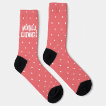 Funny Menter Elsewhere Rosa Polka Dot Socks
