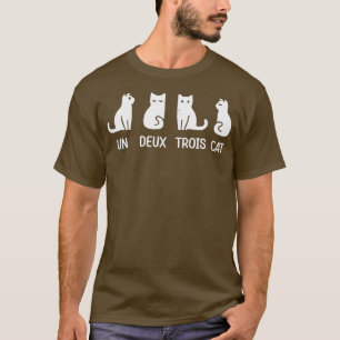Funny Meow Kattunge Un Deux Trois Cat Funny Black T Shirt
