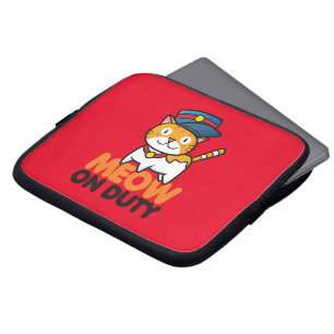 Funny Meow på Duty laptop sleeve