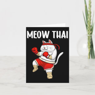 Funny Meow Thai Design För manar Women Muay Thai B Kort
