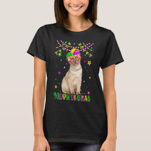 Funny Meowdi Gras Burmese Cat Mardi Gras Carnival T Shirt