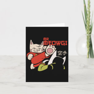 Funny Meowgi Karate Cat Meow Design Manar Kvinnor Kort