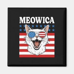 Funny Meowica Cat juli 4 Independence day Magnet