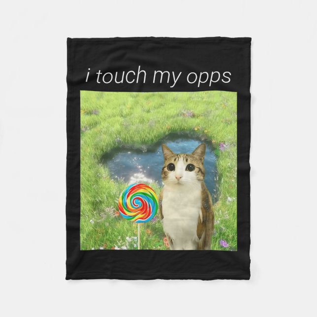 Funny Meowl Meme, Cat Owl Meme Brainrot Gen Alpha  Fleecefilt (Framsidan)