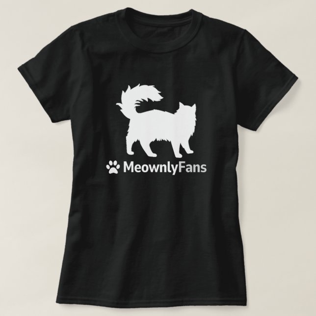 Funny Meownly Fläkt Parody T Shirt (Design framsida)