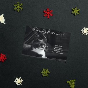 Funny Meowy Cat jul Julkort