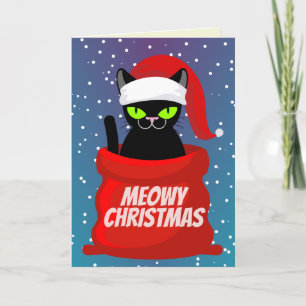 Funny Meowy-julkort Kort