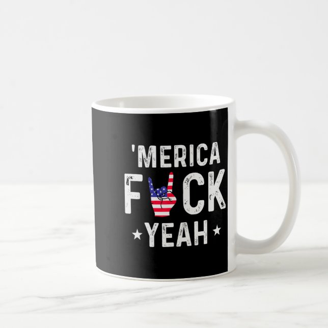 Funny Merica For Yeah 4th Of July  Kaffemugg (Höger)