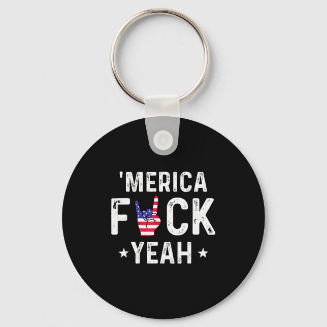 Funny Merica For Yeah 4th Of July  Nyckelring (Framsida)