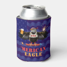 Funny Merican Eagle 4:e juli Beer and Fireworks