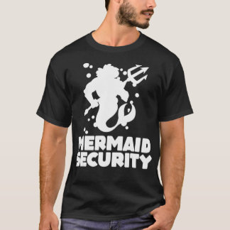 Funny Merman Sjöjungfru Security Swimming Beach T Shirt