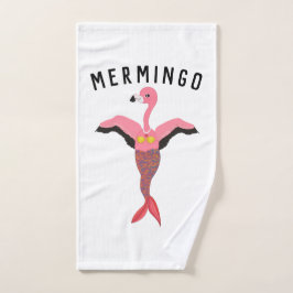 Funny Mermingo: Flamingo-Sjöjungfru Hand Towel