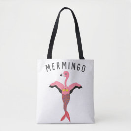Funny Mermingo Graphic: Flamingo-Sjöjungfru Hybrid Tygkasse