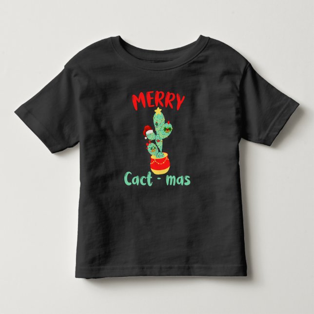 FUNNY MERRY CACTMAS - CACTUS CHRISTMAS ROLIGT T SHIRT (Framsida)