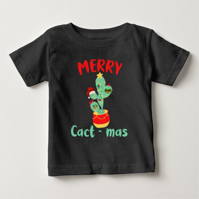 FUNNY MERRY CACTMAS - CACTUS CHRISTMAS ROLIGT T SHIRT (Framsida)
