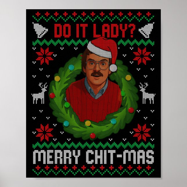 Funny Merry Chit-mas Ugly Christmas Sweater  Poster (Framsidan)