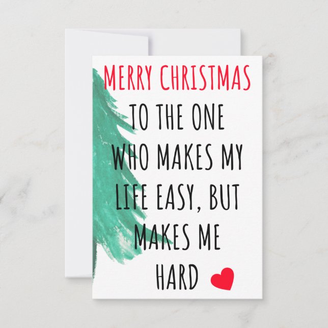 Funny merry Christmas card for her Tack Kort (Framsida)