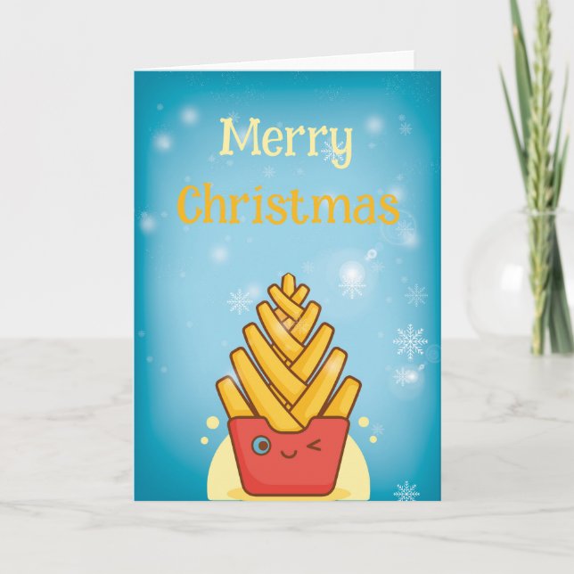 Funny Merry Christmas Folded Greeting Card Kort (Framsida)