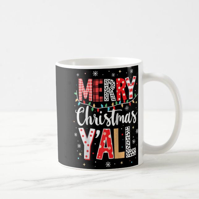 Funny Merry Christmas Y All Party Santa Xmas Light Kaffemugg (Höger)