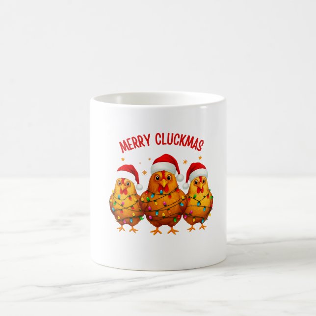 Funny MERRY CLUCKMAS Chicken Wrappade i jul Kaffemugg (Center)