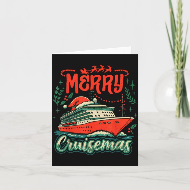Funny Merry Cruisemas Holiday Cruise Vacation  Kort (Framsida)