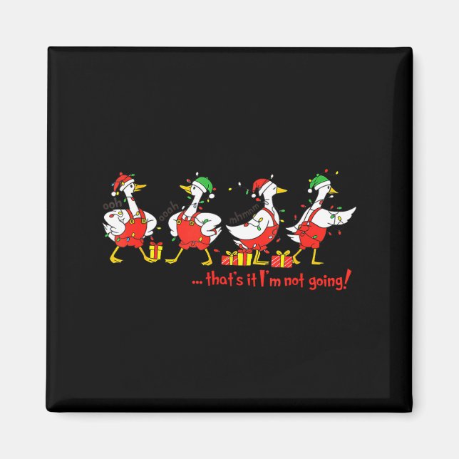 Funny Merry Duckmas Quackmas Pajama Duck Christmas Magnet (Framsidan)
