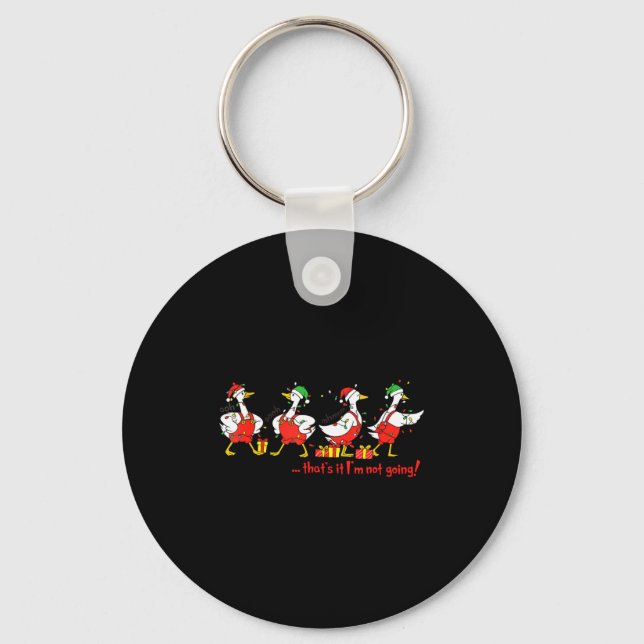 Funny Merry Duckmas Quackmas Pajama Duck Christmas Nyckelring (Framsida)