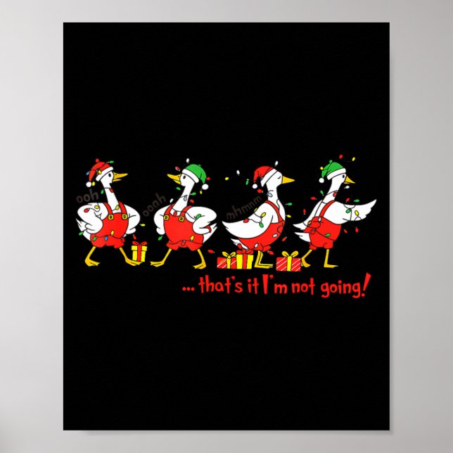 Funny Merry Duckmas Quackmas Pajama Duck Christmas Poster (Framsidan)