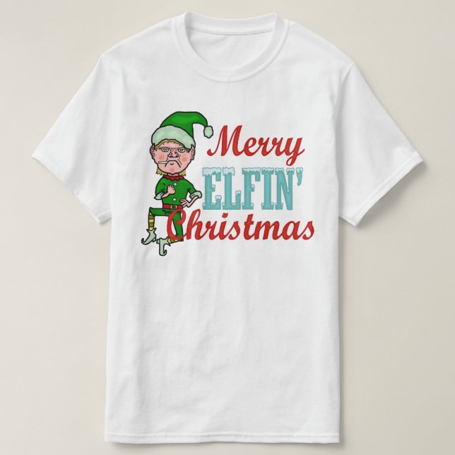 Funny Merry Elfin jul Elf Pun Tröja (Design framsida)