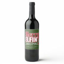 Funny Merry Elfins juletiketter Vin