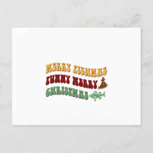 Funny Merry Fishmas God jul Helg Vykort