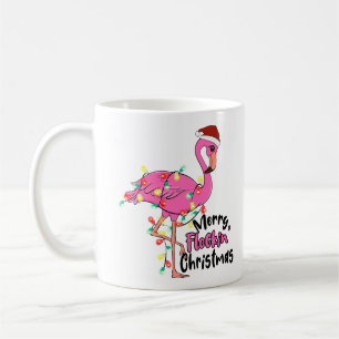 Funny Merry Flockin jul Flamingo Kaffemugg