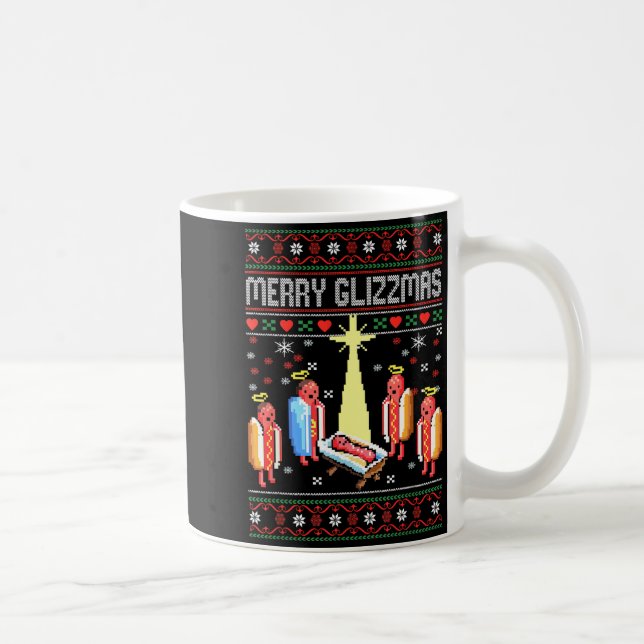 Funny Merry Glizzmas Hot Dogs Family Gro Ugly Chri Kaffemugg (Höger)