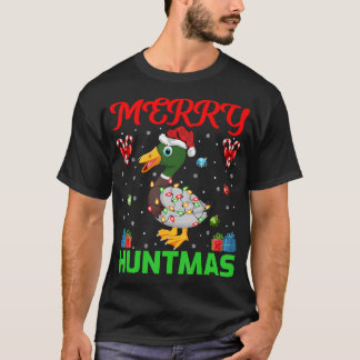 Funny Merry Huntmas Julafton Lighting Anka Hunting T Shirt