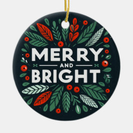 Funny Merry och Bright Drunk Joke Julgransprydnad Keramik