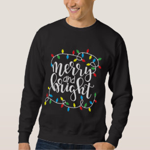 Funny Merry och Bright jul Ljus Julafton Lång Ärmad Tröja