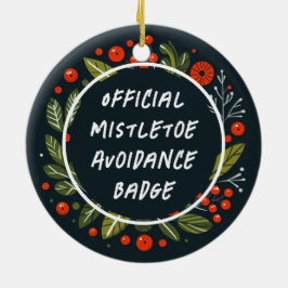 Funny Merry och Bright Mistletoe Badge Julgransprydnad Keramik