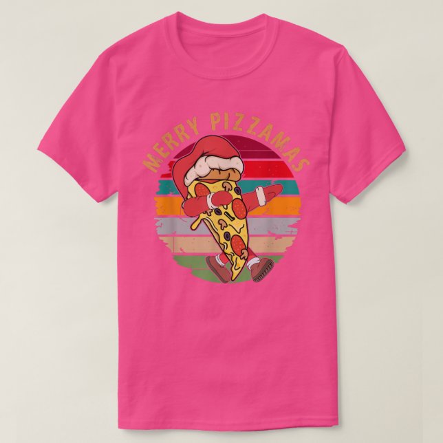 Funny Merry Pizzamas Pizza älskare jul Holid T Shirt (Design framsida)