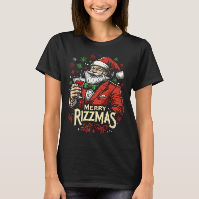 Funny Merry Rizzmas juljul T Shirt (Framsida)