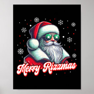 Funny Merry Rizzmas Rizz Jultomten-julklappar Poster