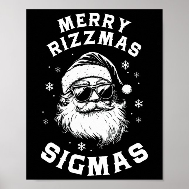 Funny Merry Rizzmas Sigmas Kids Teens School Chris Poster (Framsidan)