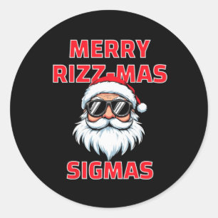 Funny Merry Rizzmas Sigmas Kids Tonåringar School Runt Klistermärke