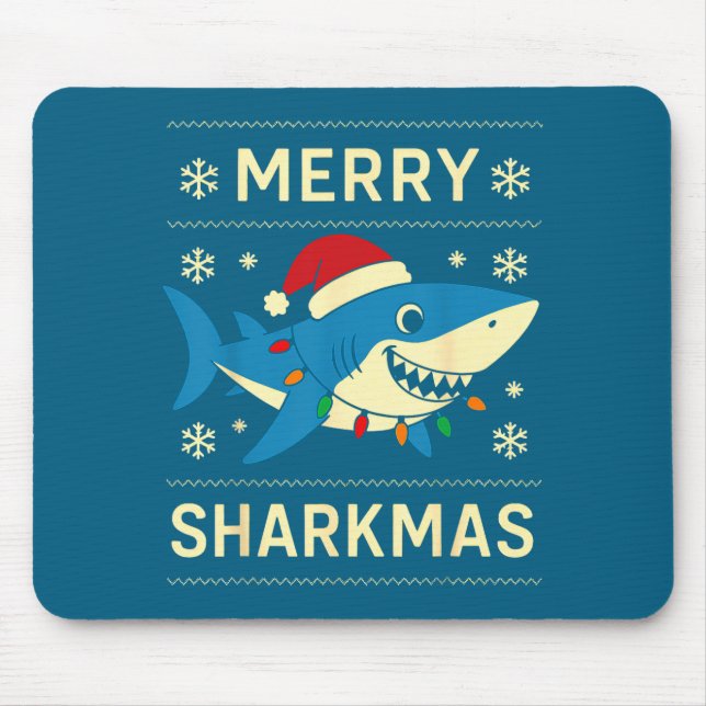 Funny Merry Sharkmas Christmas Shark Humor  Musmatta (Framsidan)