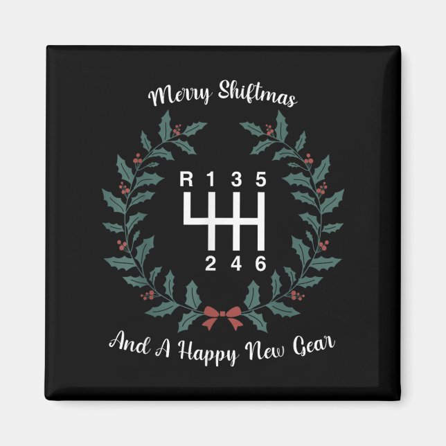 Funny Merry Shiftmas And A Happy New Quote Mechani Magnet (Framsidan)