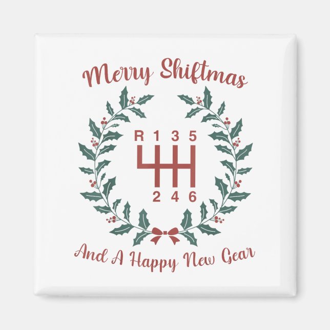 Funny Merry Shiftmas And A Happy New Quote Mechani Magnet (Framsidan)