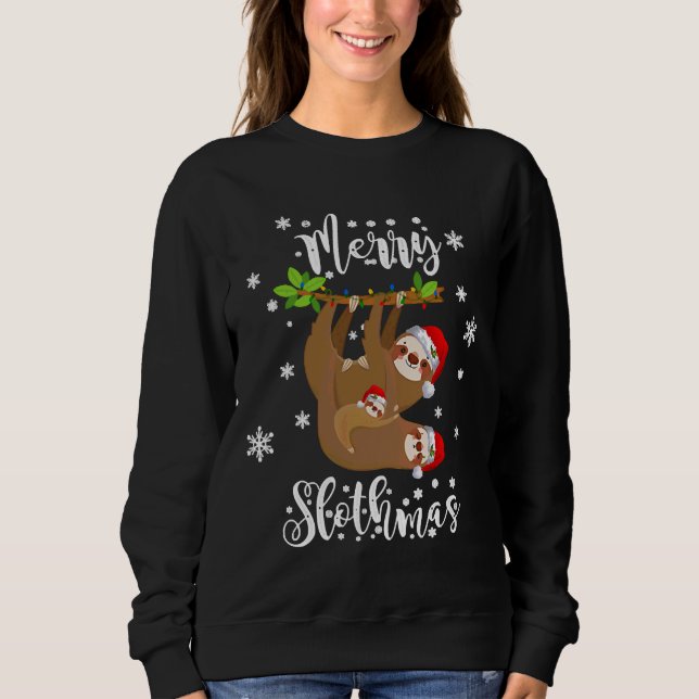 Funny Merry Slothmas jul Sloth T Shirt (Framsida)