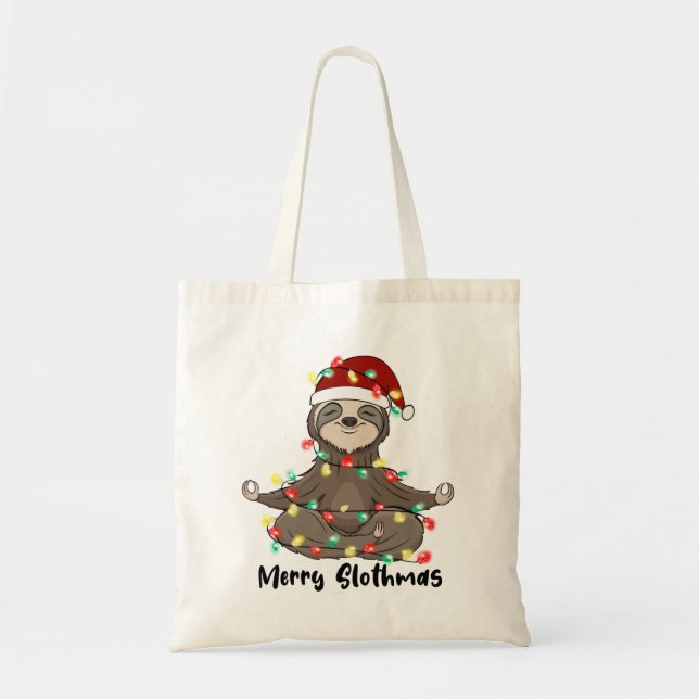 Funny Merry Slothmas Sloth Tygkasse (Framsidan)